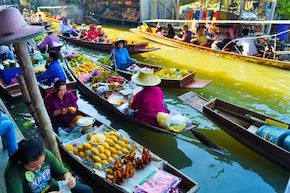 Плавучие рынки недалеко от Бангкока
